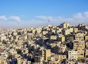 Amman Prints: Cityscape seen from Citadel Hill, Amman, Amman Governorate, Jordan