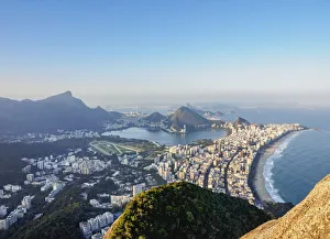 State Of Rio De Janeiro Prints: Cityscape seen from the Dois Irmaos Mountain, Rio de Janeiro, Brazil
