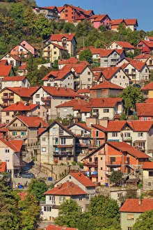 View From Above Prints: Cityscape of Uzice, Serbia
