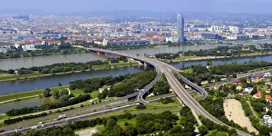 Danube River Prints: Cityscape viewed from Donauturm (Danube Tower), Vienna, Austria