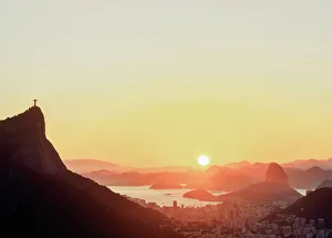 Cityscape from Vista Chinesa at sunrise, Rio de Janeiro, Brazil