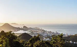State Of Rio De Janeiro Prints: Cityscape from Vista Chinesa at sunrise, Rio de Janeiro, Brazil