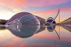 Valencia Prints: The Ciudad de los artes y ciencias (City of Arts and Sciences) reflecting in water