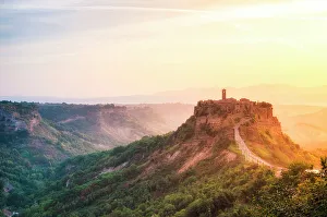 Bagnoregio Prints: Civita di Bagnoregio during sunrise, Bagnoregio, Lazio, Italy