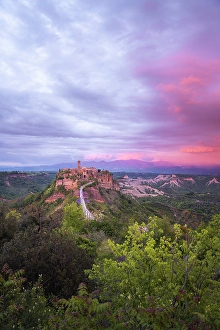 Bagnoregio Prints: Civita di Bagnoregio, Viterbo, Lazio, Italy. sunset