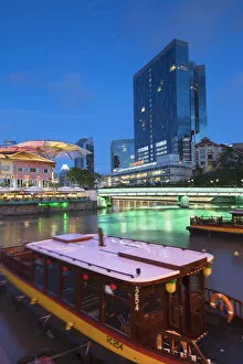 Entertainment District Prints: Clarke Quay and Singapore River at dusk, Singapore