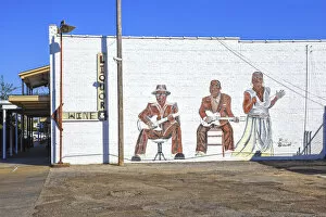 Images Dated 10th January 2017: Clarksdale, Mississippi, Blues Mural, Clarksdale Natives John Lee Hooker, Muddy Waters