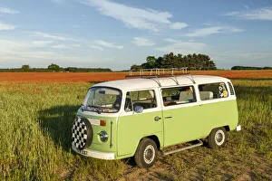 Poppy Prints: Classic 1979 VW Motorcaravan, Sheringham, Norfolk, England