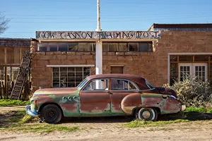Rusty Prints: Classic 50's car, Cow Canyon Trading post, Bluff, Utah, USA