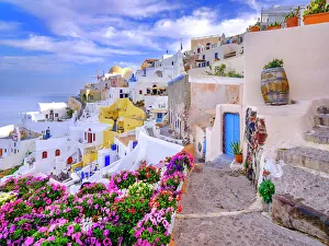 Agean Prints: Classic Architecture with Caldera View