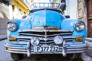 Habana Prints: Classic car in La Habana Vieja (Old Town), Havana, Cuba
