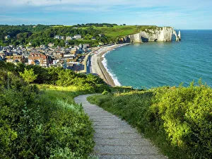 Seine Maritime Prints: Cliff and Beach ETRETAT Seine Maritime, Normany, France