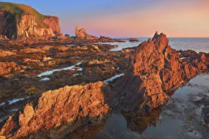 Kingsbridge Prints: Cliff landscape at Bantham Bay - United Kingdom, England, Devon, Kingsbridge, Bantham Bay