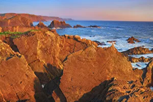 Bude Prints: Cliff landscape at Hartland Quay - United Kingdom, England, Devon, Bude, Hartland Quay