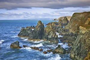 Erosion Landscape Prints: Cliff landscape - Ireland, Waterford, Bunmahon, Knockmahon - Copper Coast