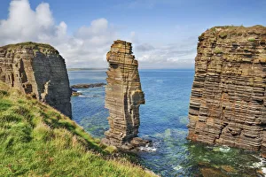Caithness Prints: Cliff landscape at Noss Head - United Kingdom, Scotland, Caithness, Noss Head