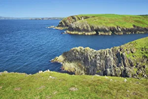 Rock Cliff Prints: Cliff landscape at Porthgain - United Kingdom, Wales, Pembrokeshire, St Davids