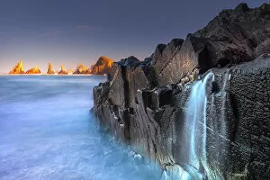 Images Dated 24th February 2023: Cliff landscape - Spain, Asturias, Eo-Navia, Luarca, Playa de La Gueirua - Bay of Biscay