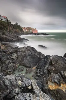 Typical House Prints: Cliff of Tellaro, municipality of Lerici, La Spezia province, Liguria district, Italy
