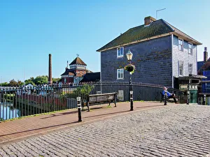 River Bank Prints: Cliffe High St Bridge over River Ouse, Lewes, East Sussex, England, United Kingdom