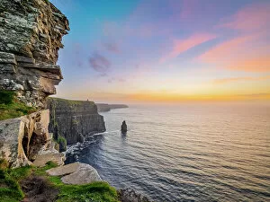 Images Dated 3rd April 2023: Cliffs of Moher at dusk, County Clare, Ireland