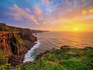 Cliffs of Moher at sunset, County Clare, Ireland