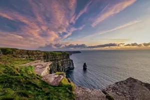 County Clare Prints: Cliffs of Moher at Sunset, County Clare, Ireland