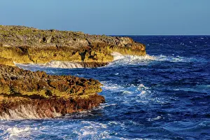 Calming Prints: Cliffs and surf at Pedro St. James, George Town, Grand Cayman, Cayman Islands