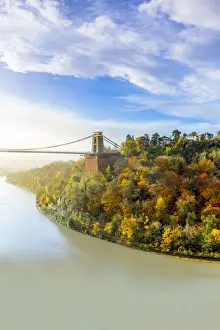 Iron Prints: Clifton Suspension Bridge spanning the river Avon and linking Clifton and Leigh Woods