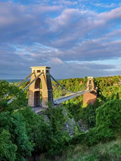 Avon Prints: Clifton Suspension Bridge at sunrise, Bristol, England, United Kingdom