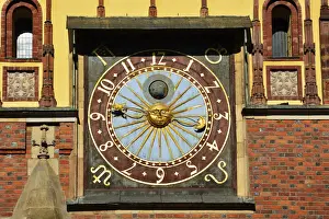 Stare Miasto Prints: The clock of the gothic Old Town Hall (Stary Ratusz) at the Rynek (Market Square)