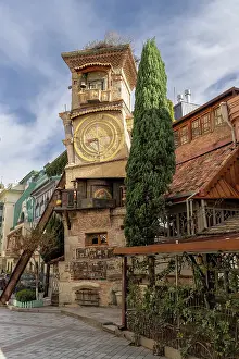 Clock Tower Prints: Clock tower, Puppet theatre dedicated to Rezo Gabriadze, Tbilisi, Georgia
