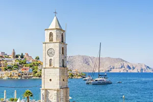 Symi Prints: Clock tower, Symi, Dodecanese Islands, Greece