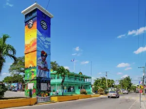 City Hall Prints: Clock Tower and Town Hall, Orange Walk Town, Orange Walk District, Belize