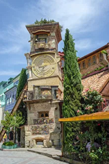 Tbilisi Prints: Clocktower of puppet theater Rezo Gabriadze, Tbilisi (Tiflis), Georgia