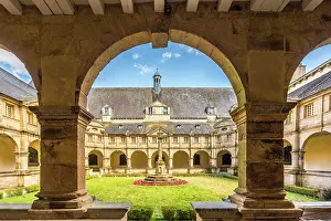 Breton Prints: Cloister of the Basilique de Sainte-Anne-d'Auray, Morbihan, Brittany, France