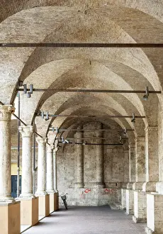 Marche Prints: A cloister of the Church of San Francesco (the Basilica di San Francesco) in Ascoli Piceno