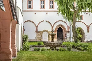 Cloister in the Cistercian monastery Eberbach near Kiedrich, Rheingau, Hesse, Germany