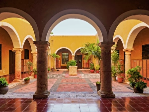 Yucatan Prints: Cloister at the Old Town, Campeche City, Campeche State, Mexico