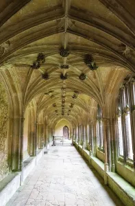 Wiltshire Prints: Cloisters of Lacock Abbey, founded in the early 13th century