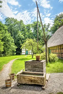 Country Life Prints: Cloppenburg Museum Village: Drawing well from Hof Hoffmann from Goldenstedt (Vechta district)