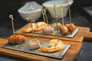 Fish Gallery: a close up of a fish dish served as appetizer, Bolzano province, south Tyrol, Trentino