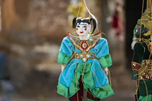 Images Dated 12th August 2020: Close-up of Burmese puppet (AKA Yoke the or marionettes) hanging from strings, Mandalay