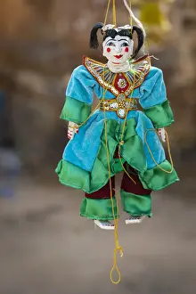 Retail Prints: Close-up of Burmese puppet (AKA Yoke the or marionettes) hanging from strings, Mandalay
