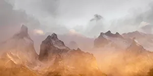 Andes Collection: Close-up on Paine Horns and Cerro Paine at sunrise. Torres del Paine National Park