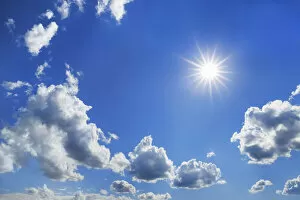 Cloud Gallery: Cloud mood with sun - Germany, Bavaria, Upper Bavaria, Munich, Taufkirchen