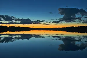 Longlac Prints: Clouds reflected in Klotz Lake at dusk Klotz Lake near Longlac Ontario, Canada