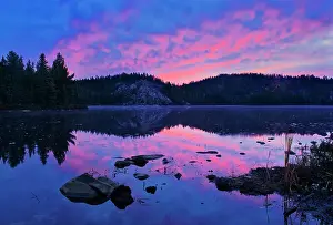 East Prints: Clouds reflected in the Vermilion River at sunrise Capreol Ontario, Canada
