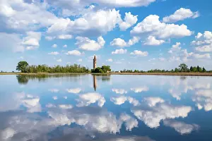 Decay Prints: Clouds reflecting over the rice fields and abandoned church of Sant'Antonio