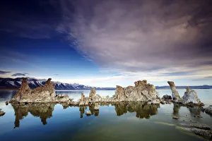 Tufa Formations Prints: Cloudscape over Mono Lake, Lee Vining, California, USA